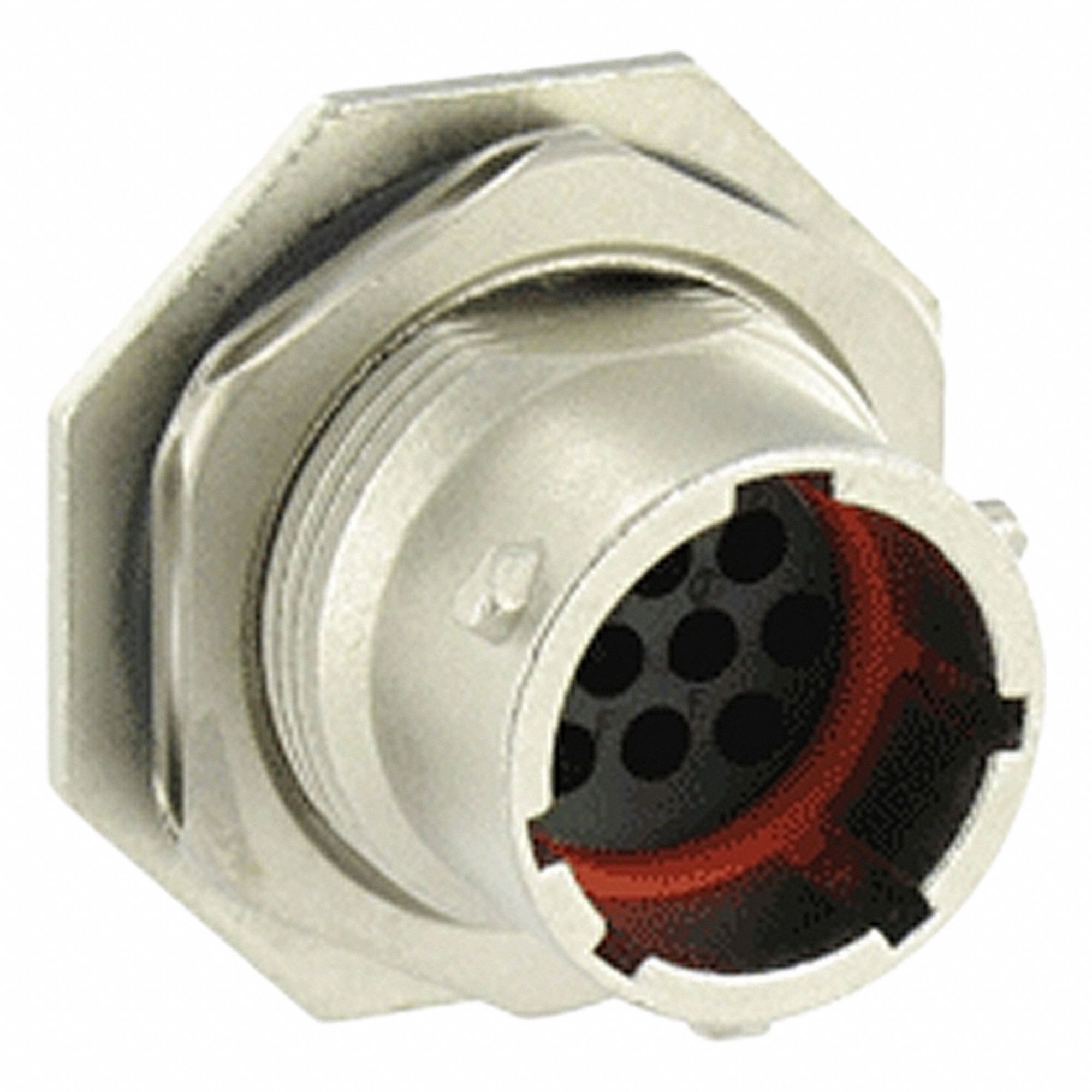 Electrical Connector: Trim Trio UTO 12, Jam Nut Receptacle, 10 Contacts, 5 A, IP68/IP69K