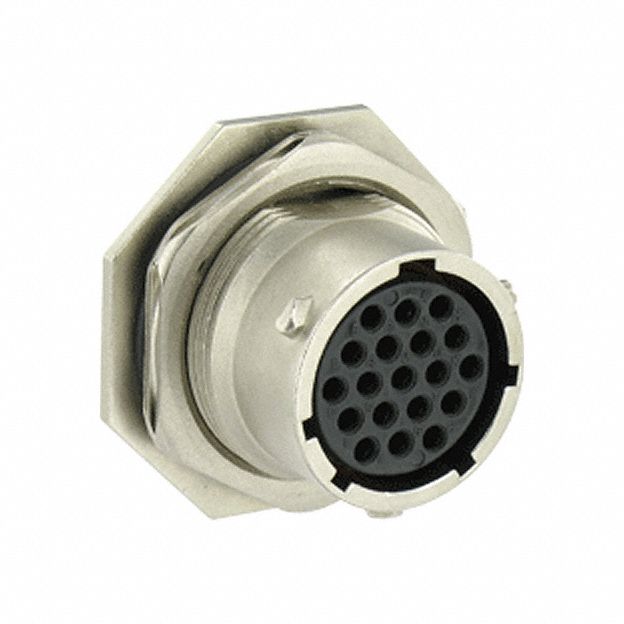 Electrical Connector: Trim Trio UTO 14, Jam Nut Receptacle, 19 Contacts, 5 A, IP68/IP69K