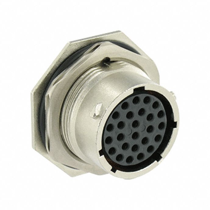 Electrical Connector: Trim Trio UTO 16, Jam Nut Receptacle, 26 Contacts, 4 A, IP68/IP69K