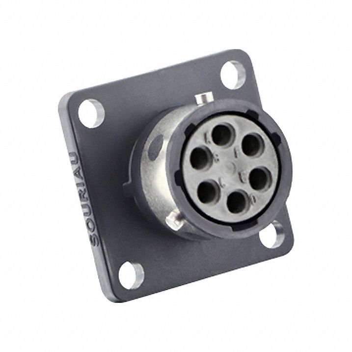 Electrical Connector: Trim Trio UTGX 10, Square Flange Receptacle, 6 Contacts, 4.5 A, 250V