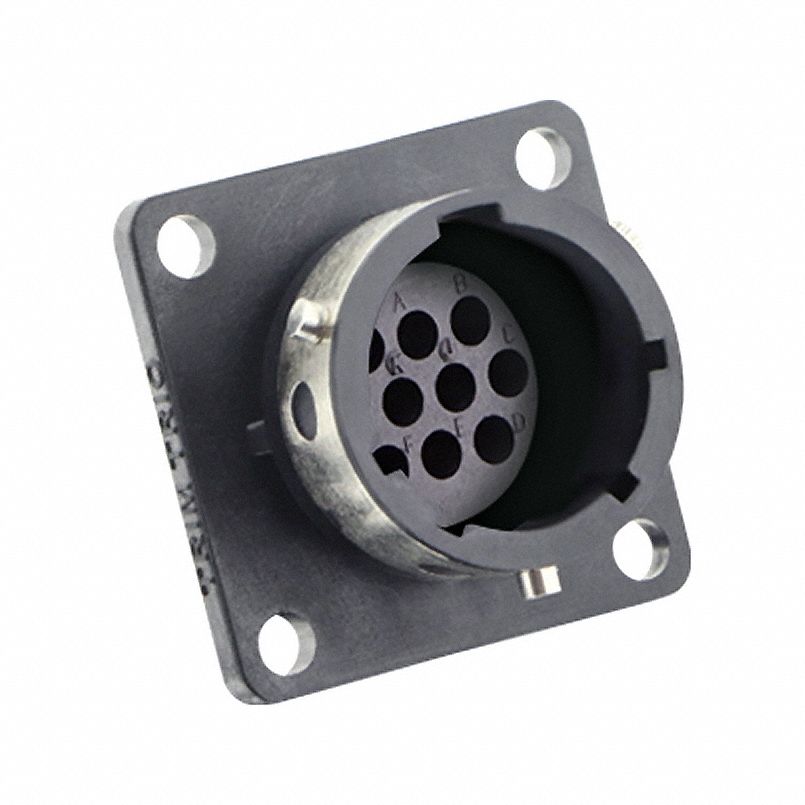 Electrical Connector: Trim Trio UTGX 12, Square Flange Receptacle, 10 Contacts, 4.5 A, 250V