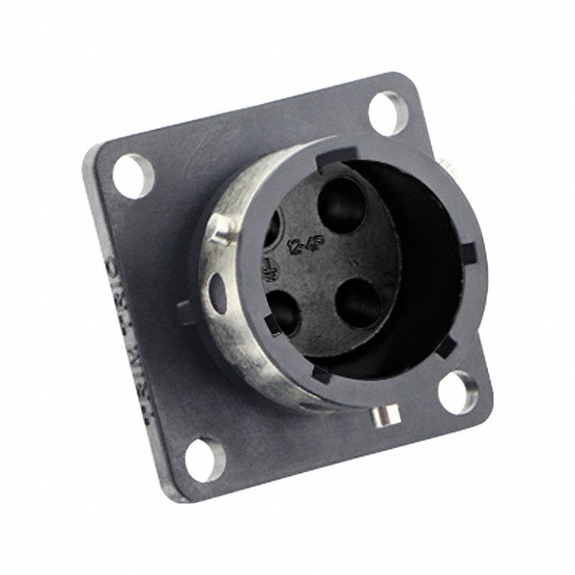 Electrical Connector: Trim Trio UTGX 12, Square Flange Receptacle, 3 + Ground Contacts, 16 A