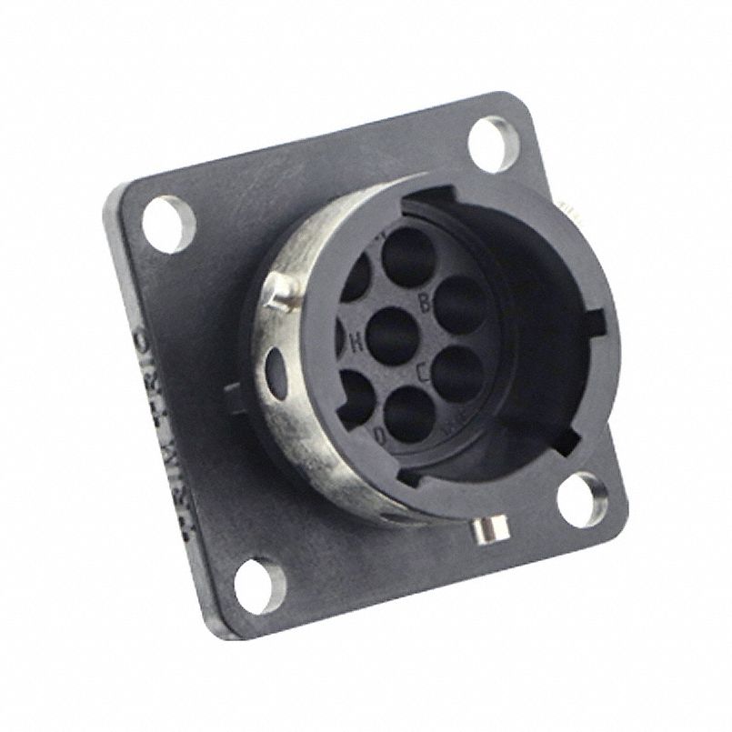 Electrical Connector: Trim Trio UTGX 12, Square Flange Receptacle, 8 Contacts, 10 A, 500V