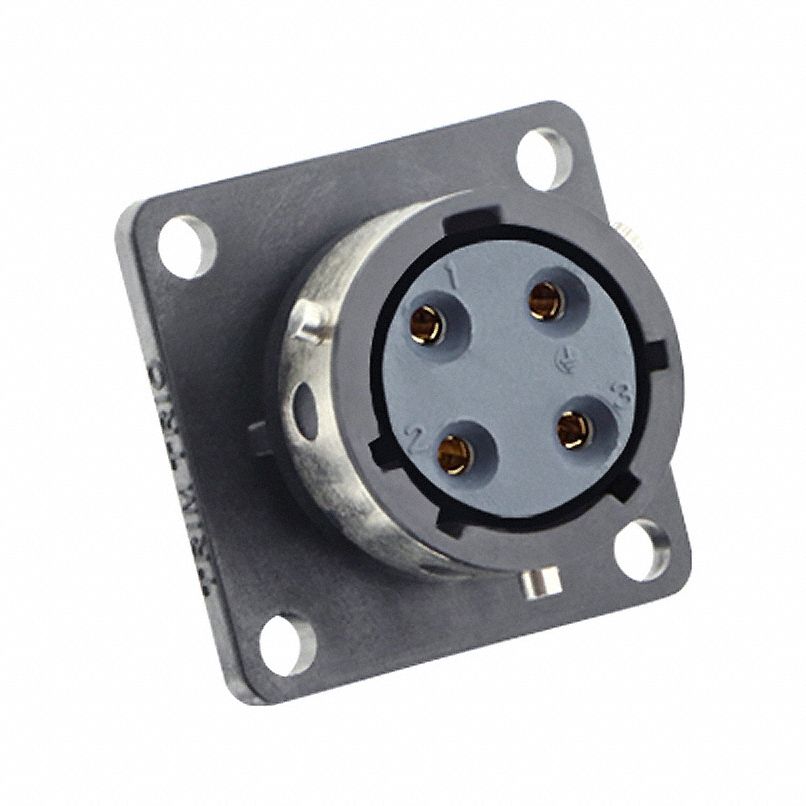 Electrical Connector: Trim Trio UTGX 12, Square Flange Receptacle, 3 + Ground Contacts, 13 A