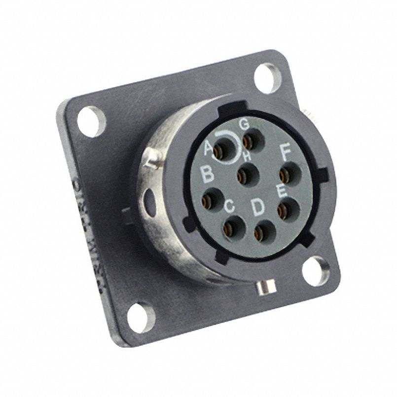 Electrical Connector: Trim Trio UTGX 12, Square Flange Receptacle, 8 Contacts, 4.5 A, 250V
