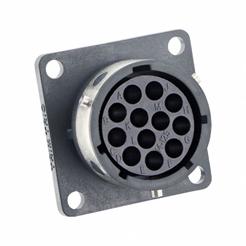 Electrical Connector: Trim Trio UTGX 14, Square Flange Receptacle, 12 Contacts, 16 A, 500V