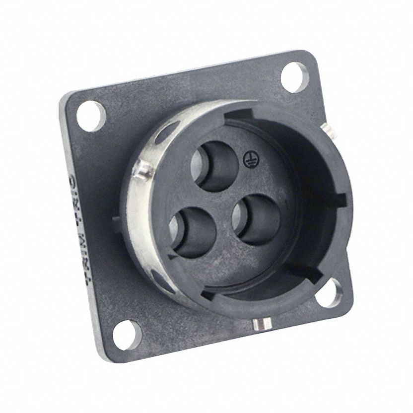 Electrical Connector: Trim Trio UTGX 14, Square Flange Receptacle, 2 + Ground Contacts, 44 A