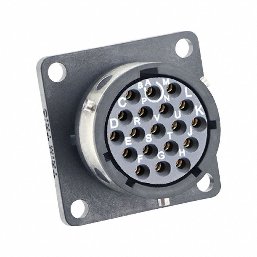 Electrical Connector: Trim Trio UTGX 14, Square Flange Receptacle, 19 Contacts, 4 A, 250V