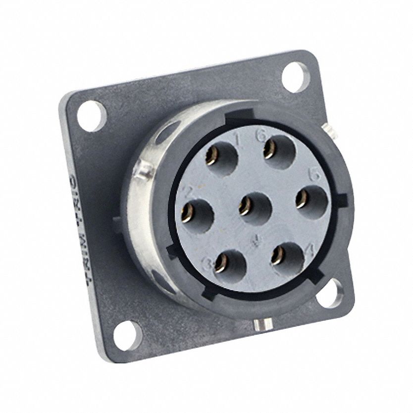 Electrical Connector: Trim Trio UTGX 14, Square Flange Receptacle, 6 + Ground Contacts, 12 A