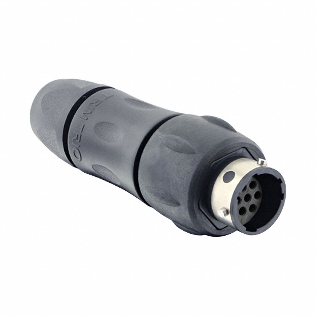 Electrical Connector: Trim Trio UTGX 12, In-Line Receptacle with Cable Gland, 10 Contacts