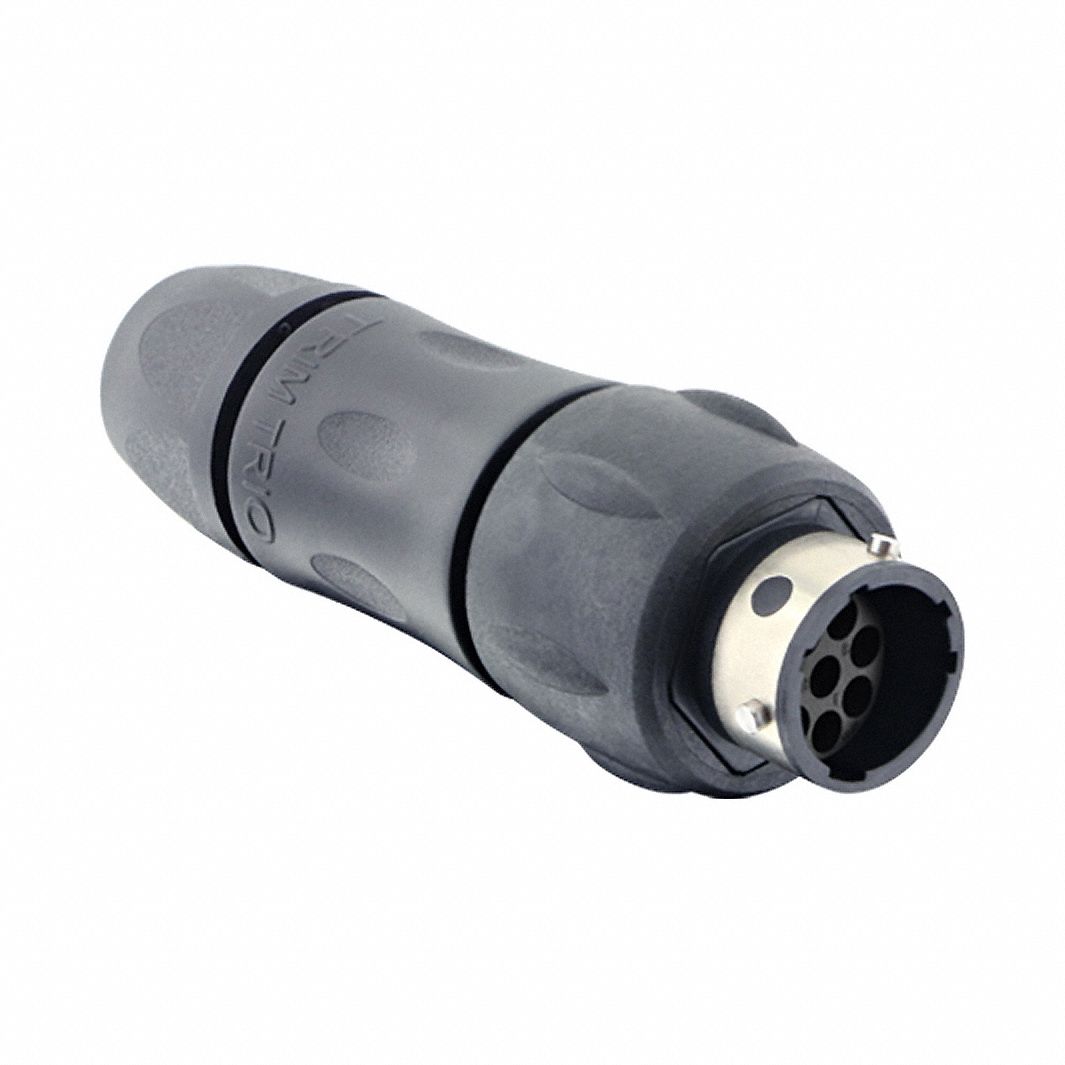 Electrical Connector: Trim Trio UTGX 12, In-Line Receptacle with Cable Gland, 8 Contacts
