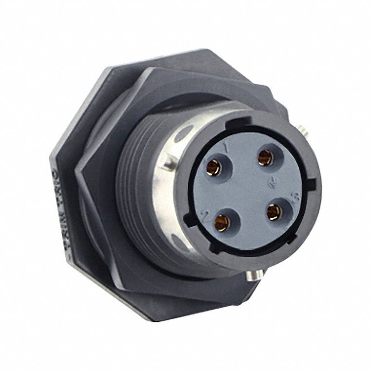 Electrical Connector: Trim Trio UTGX 12, Jam Nut Receptacle, 3 + Ground Contacts, 13 A, 600V