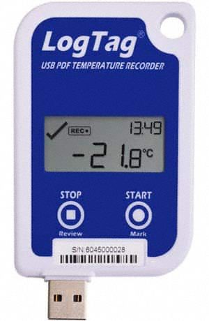 Data Logger: -22°F to 140°F, -30°C to 60°C, UTRID-16, Temp, 140°F Max Dew Point Measured, USB