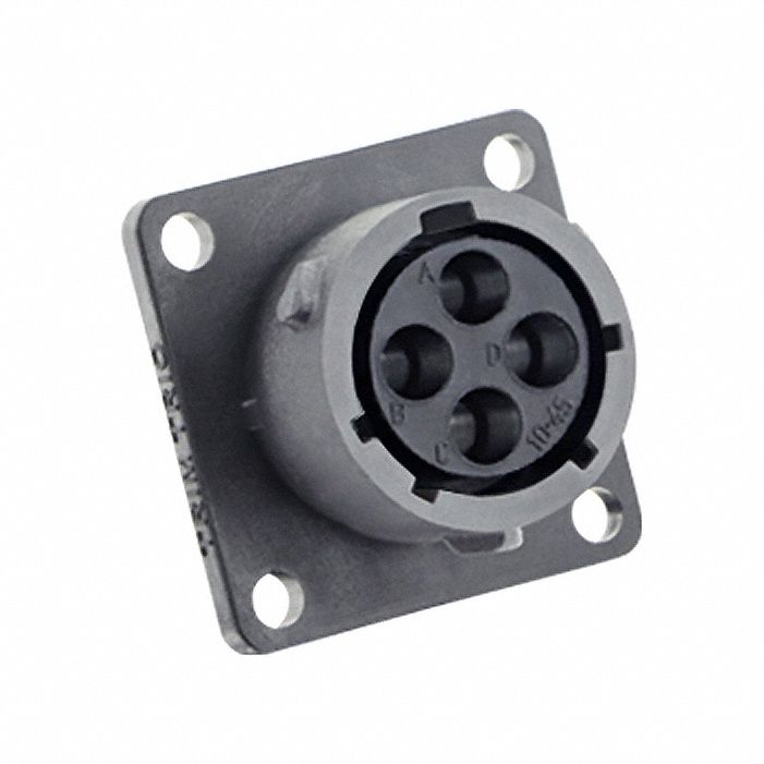 Electrical Connector: Trim Trio UTSX 10, Square Flange Receptacle, 4 Contacts, 10 A, 500V