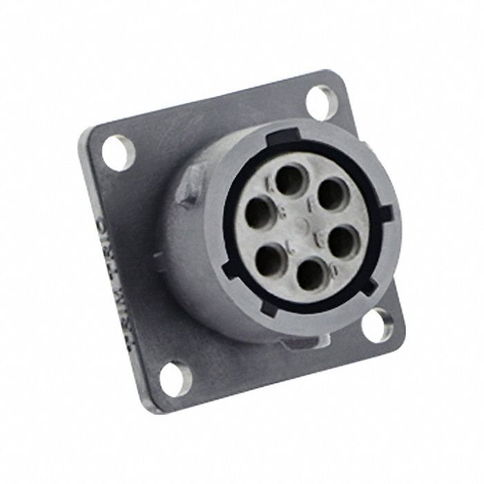 Electrical Connector: Trim Trio UTSX 10, Square Flange Receptacle, 6 Contacts, 4.5 A, 250V