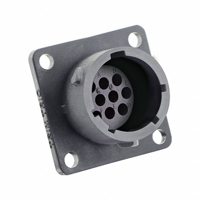 Electrical Connector: Trim Trio UTSX 12, Square Flange Receptacle, 10 Contacts, 4.5 A, 250V
