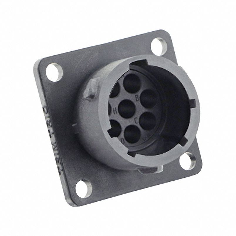 Electrical Connector: Trim Trio UTSX 12, Square Flange Receptacle, 8 Contacts, 10 A, 500V