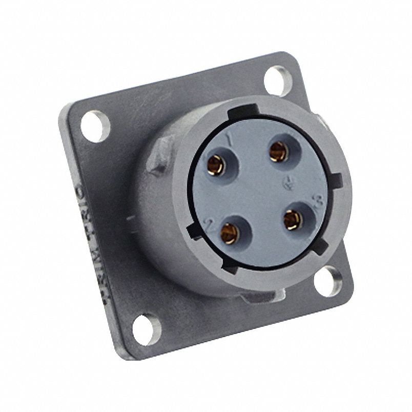 Electrical Connector: Trim Trio UTSX 12, Square Flange Receptacle, 4 Contacts, 13 A, 600V