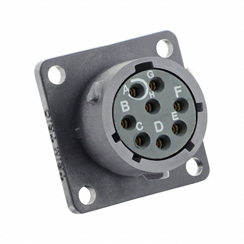 Electrical Connector: Trim Trio UTSX 12, Square Flange Receptacle, 8 Contacts, 4.5 A, 250V