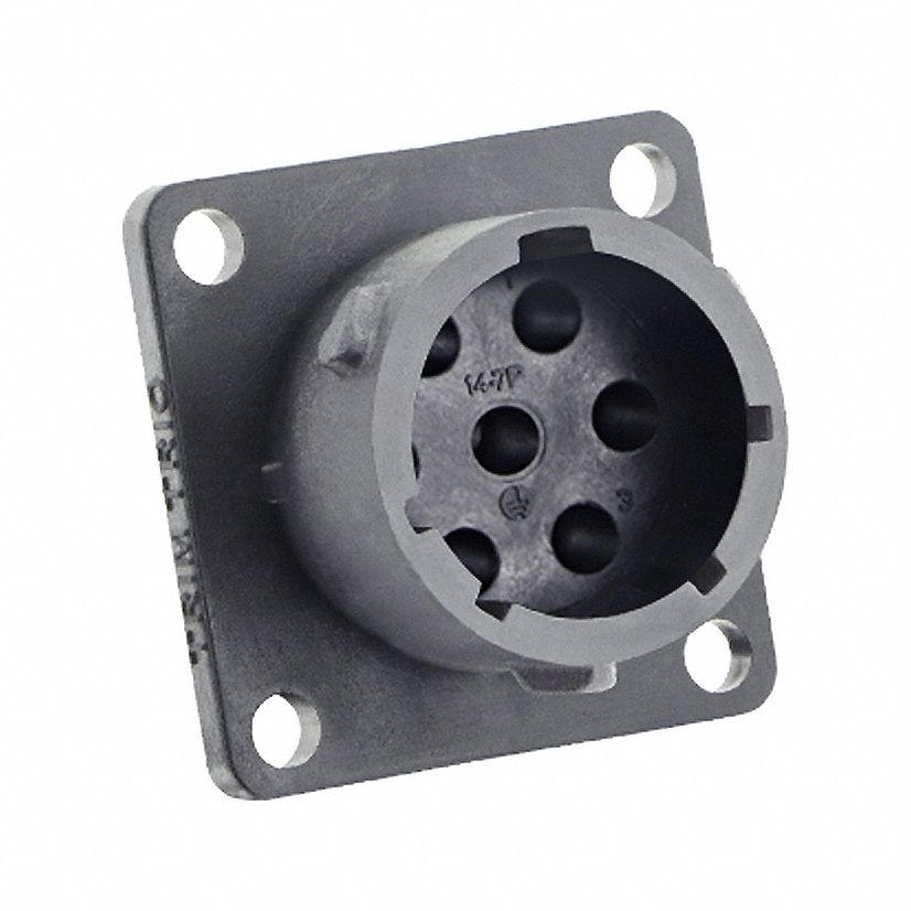 Electrical Connector: Trim Trio UTSX 14, Square Flange Receptacle, 7 Contacts, 10 A, 500V