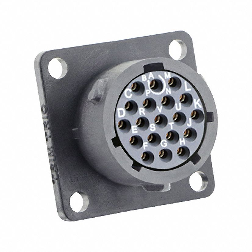 Electrical Connector: Trim Trio UTSX 14, Square Flange Receptacle, 19 Contacts, 4 A, 250V