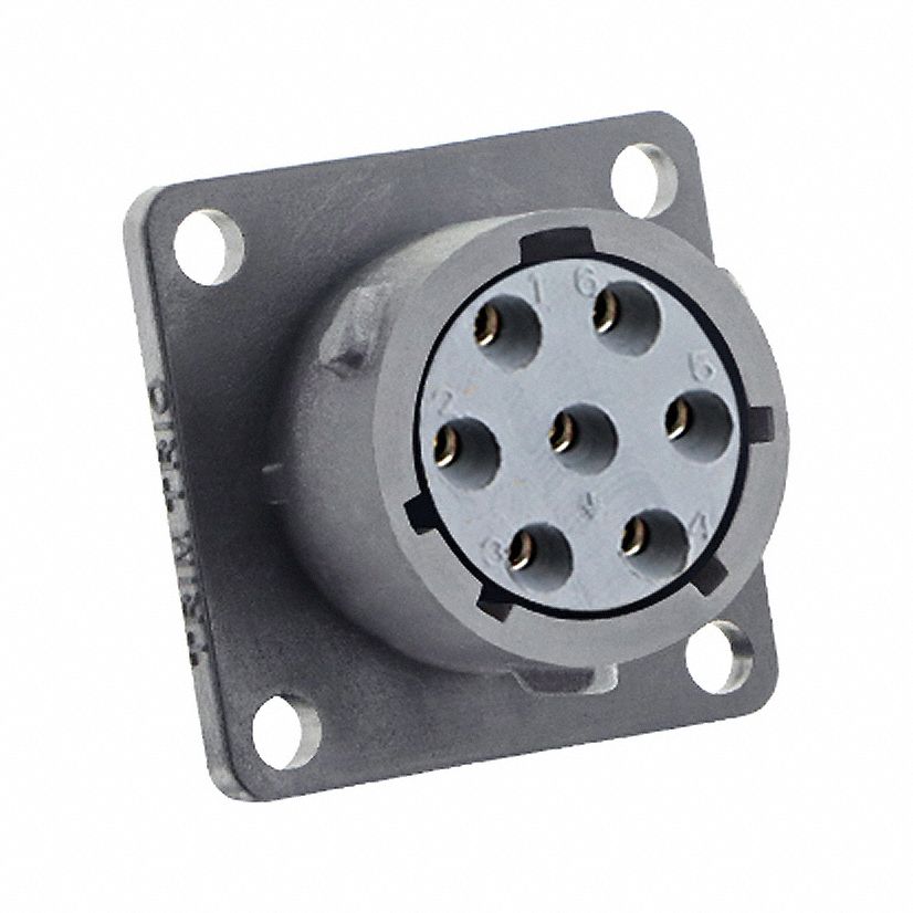 Electrical Connector: Trim Trio UTSX 14, Square Flange Receptacle, 7 Contacts, 12 A, 600V