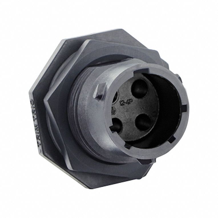 Electrical Connector: Trim Trio UTSX 12, Jam Nut Receptacle, 4 Contacts, 16 A, 500V
