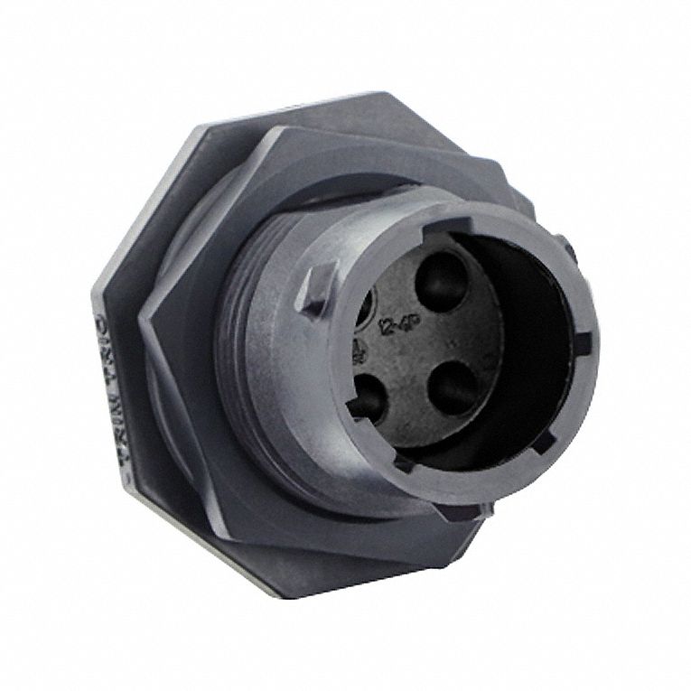 Electrical Connector: Trim Trio UTSX 12, Jam Nut Receptacle, 4 Contacts, 16 A, 500V