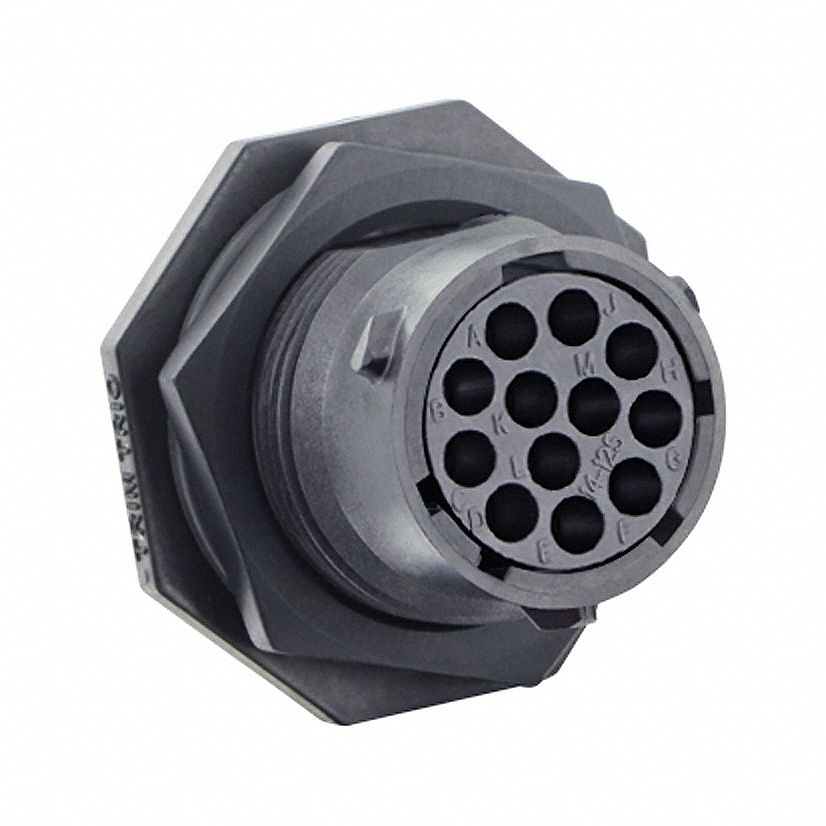Electrical Connector: Trim Trio UTSX 14, Jam Nut Receptacle, 12 Contacts, 16 A, 500V