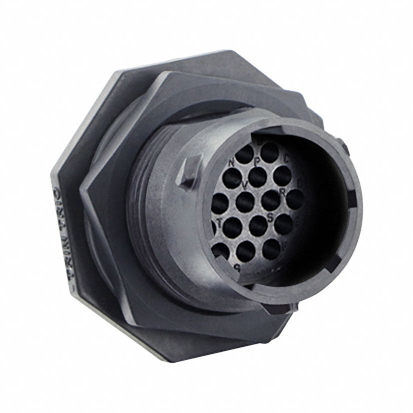 Electrical Connector: Trim Trio UTSX 14, Jam Nut Receptacle, 19 Contacts, 4.5 A, 250V