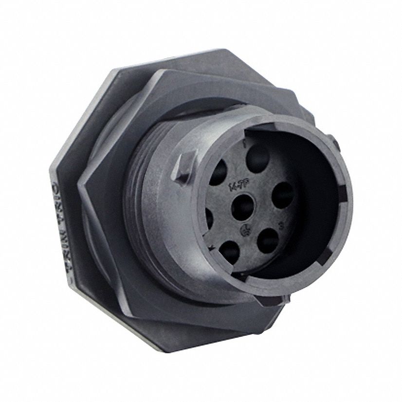 Electrical Connector: Trim Trio UTSX 14, Jam Nut Receptacle, 7 Contacts, 10 A, 500V