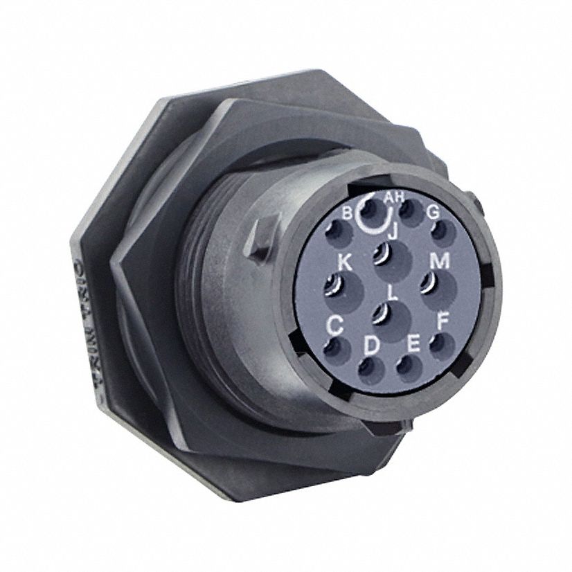 Electrical Connector: Trim Trio UTSX 14, Jam Nut Receptacle, 12 Contacts, 10 A, 250V