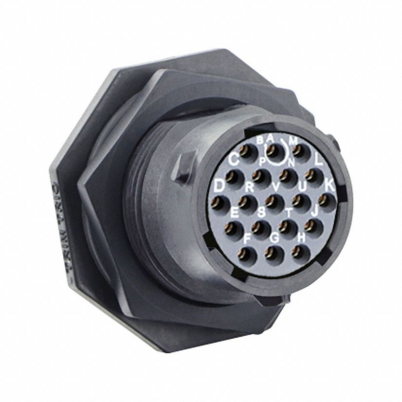 Electrical Connector: Trim Trio UTSX 14, Jam Nut Receptacle, 19 Contacts, 4 A, 250V
