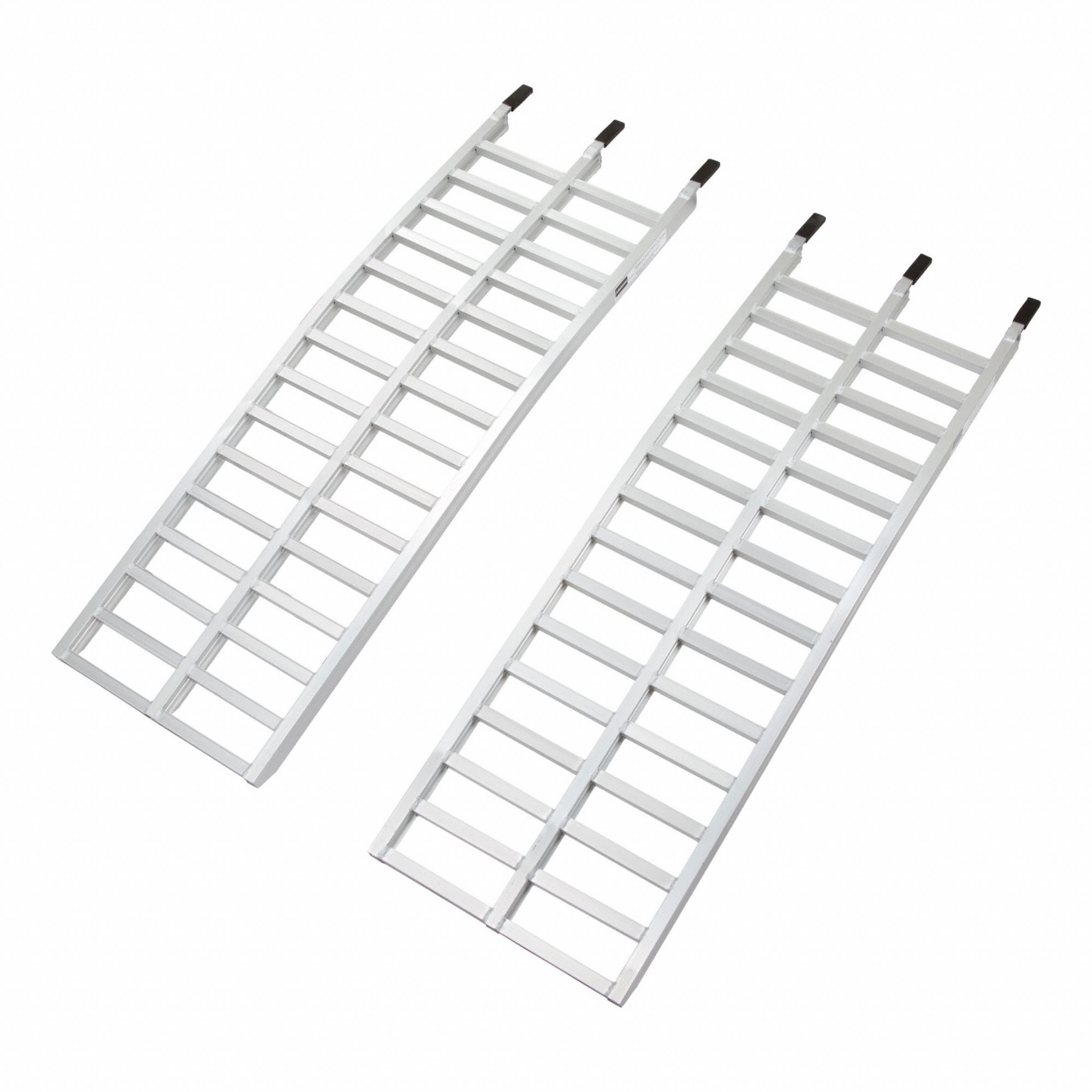 Automotive Loading Ramp: 1.5 ton Load Capacity, Non-Folding, Aluminum, 65 in Overall Lg