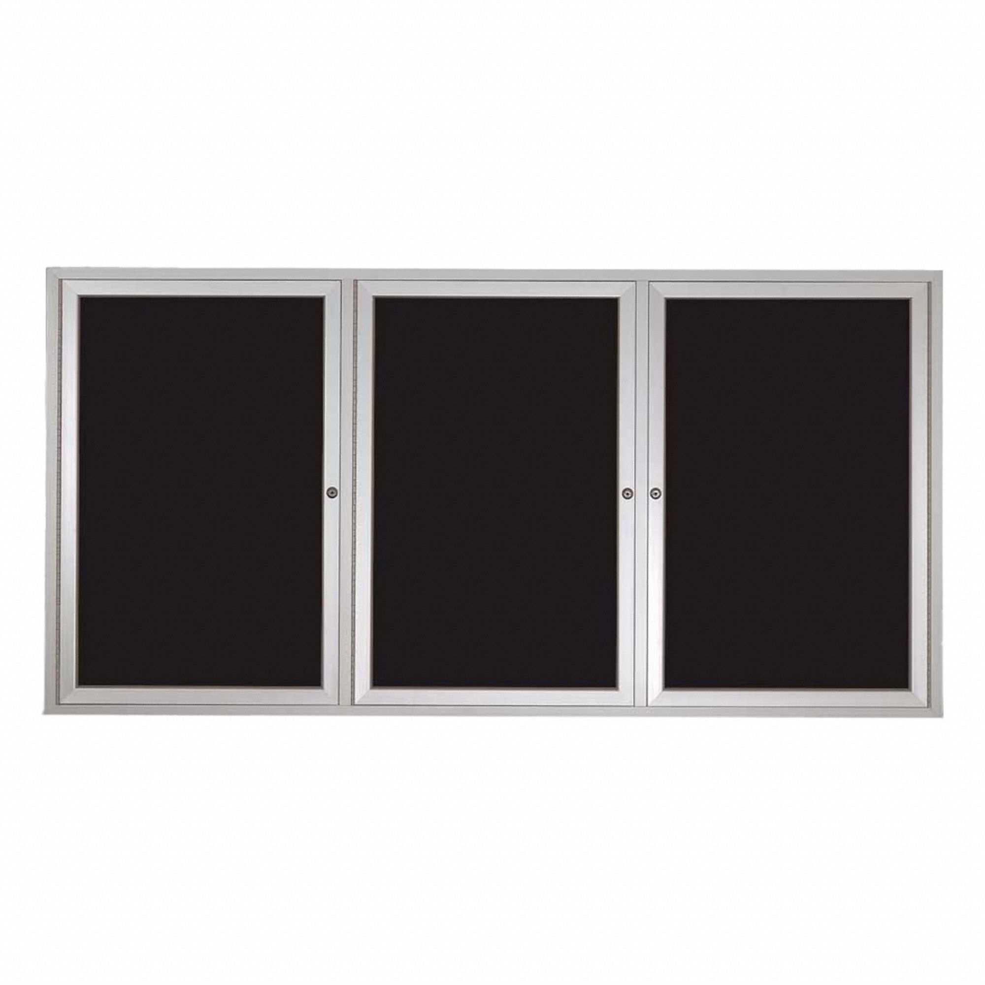 Enclosed Dry Erase Board: Swing Door, Acrylic/Aluminum, 36 in Overall Ht