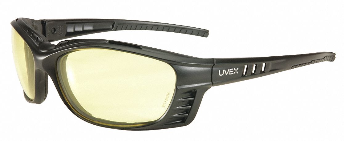 LUNETTES SEC ENVELOPPANTE, RÉSISTE RAYURES / PROT UV, CSA / ANSI, LENTILLE AMBRE / HYDROSHIELD, PC
