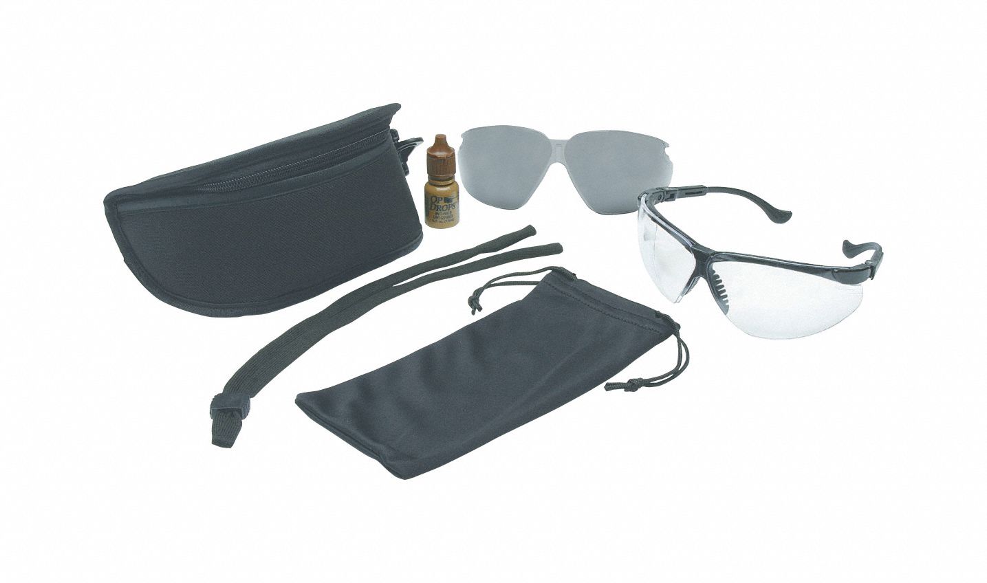 LUNETTES DE SÉCURITÉ, ENVELOPPANTES, POLYCARBONATE, ANTIBUÉE, ANTIRAYURES, NOIR, CSA