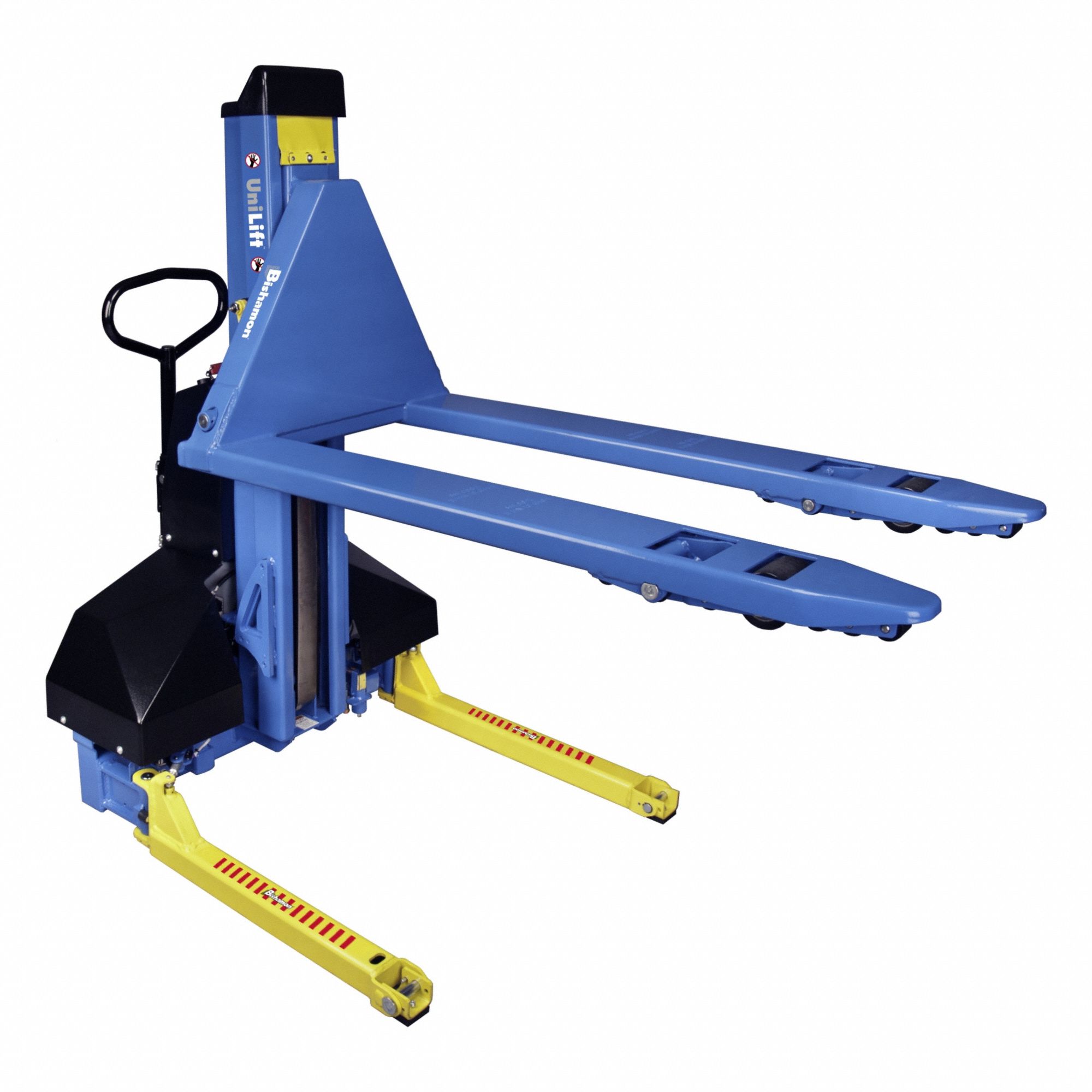 High-Lift Pallet Jack: 2, 000 lb, Push Button, Std Fork, 48 in L x 27 in W Forks