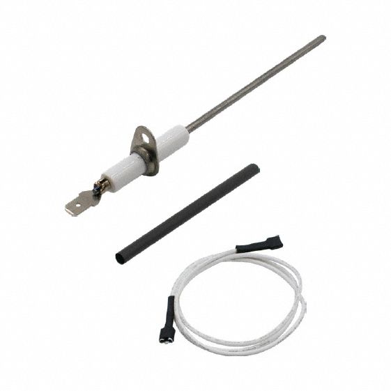 Flame Sensor: Universal, Direct Spark Ignition, 90°, 4 in Probe Lg, Quick Connect Terminals