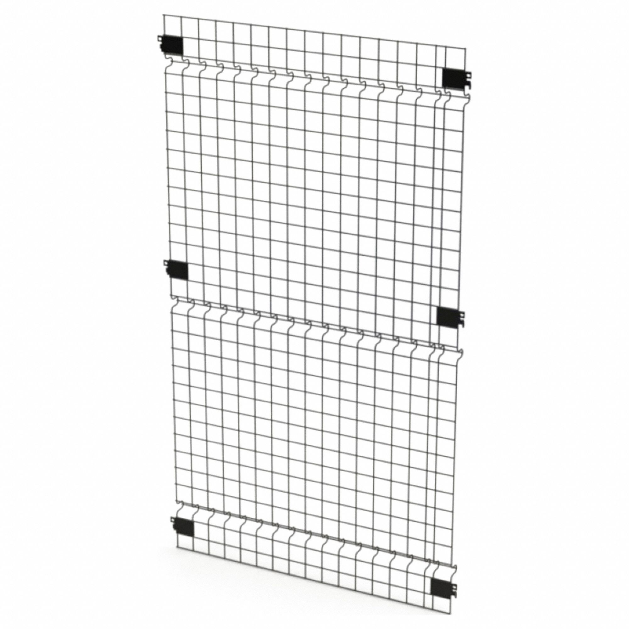 Welded Wire Panel: 5 ft H x 3 ft W x 1 1/2 in D, Black, Powder-Coated