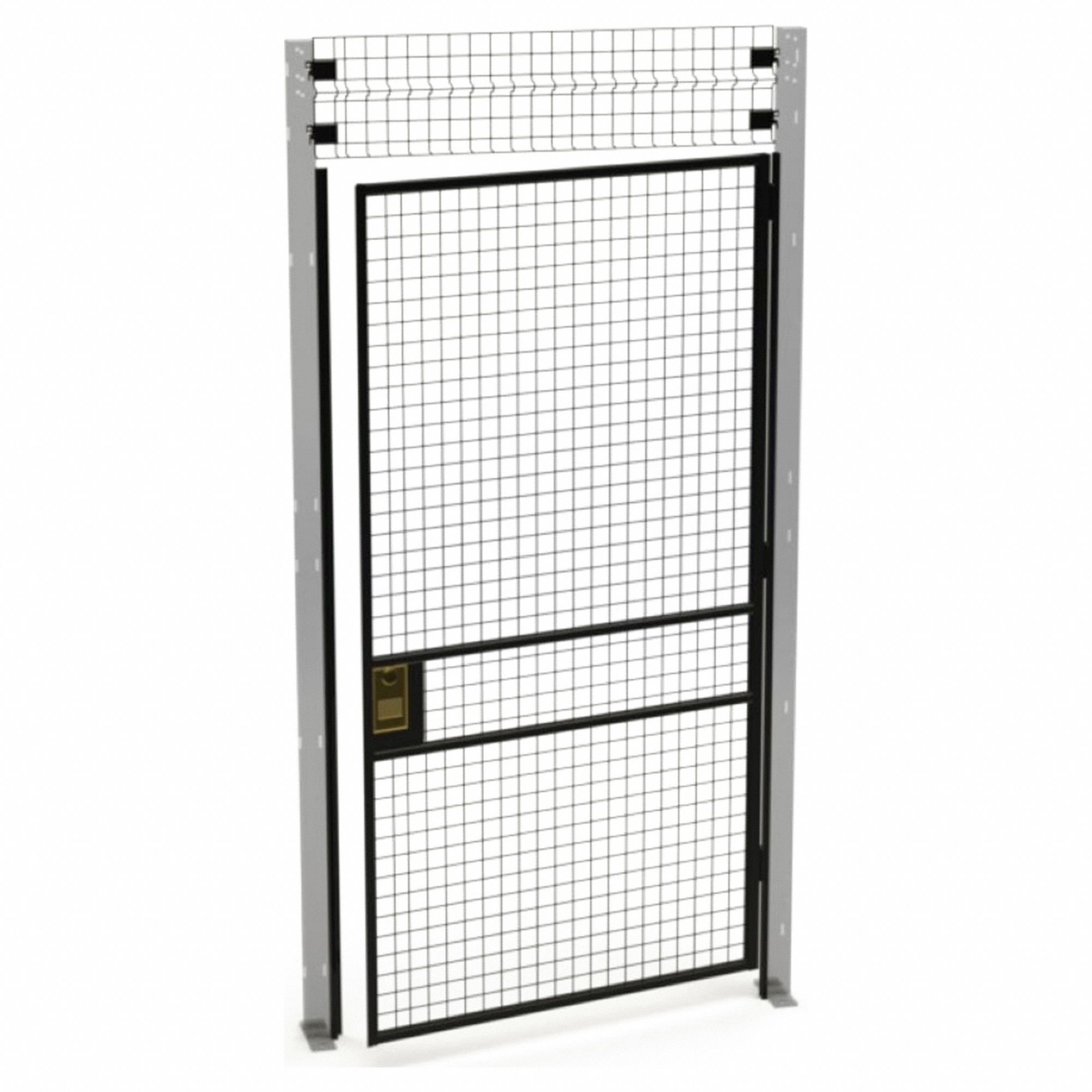 Swing Door: 8 ft H x 4 ft W x 1 3/4 in D, Black, Powder-Coated