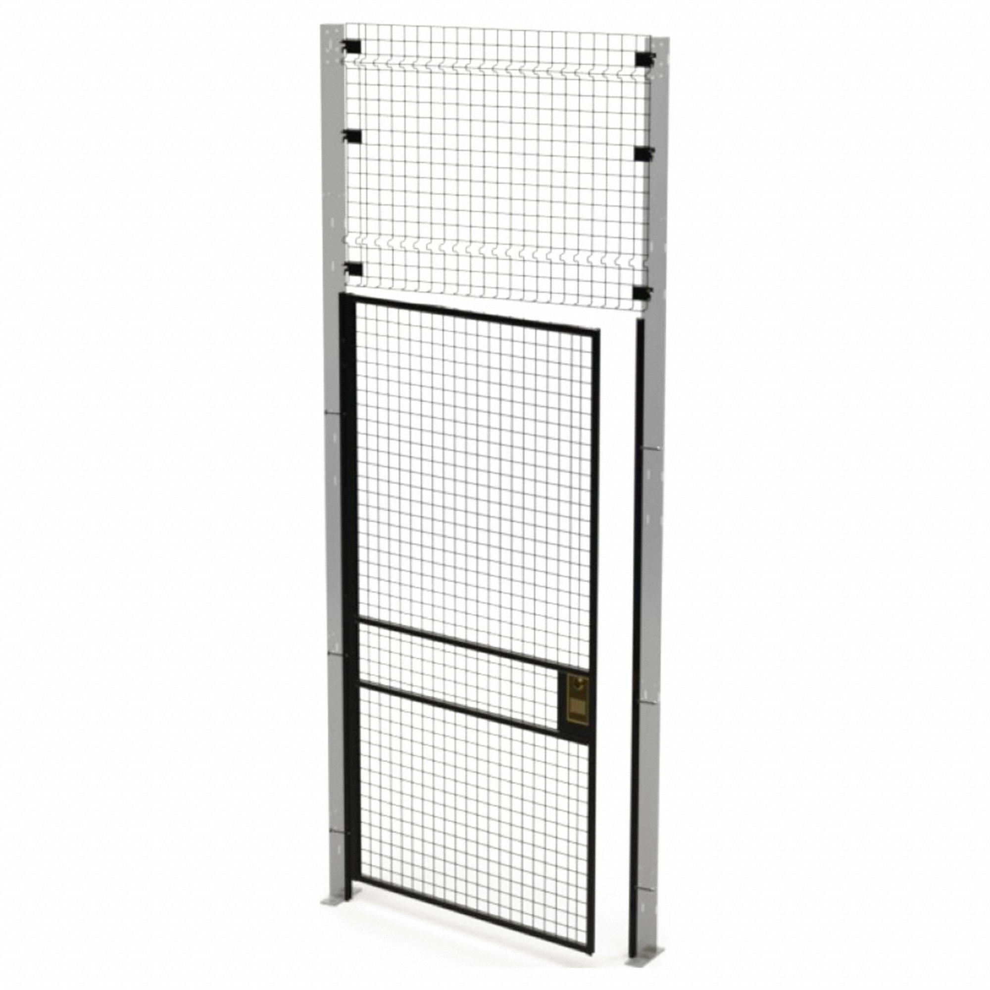 Swing Door: 10 ft H x 4 ft W x 1 3/4 in D, Black, Powder-Coated