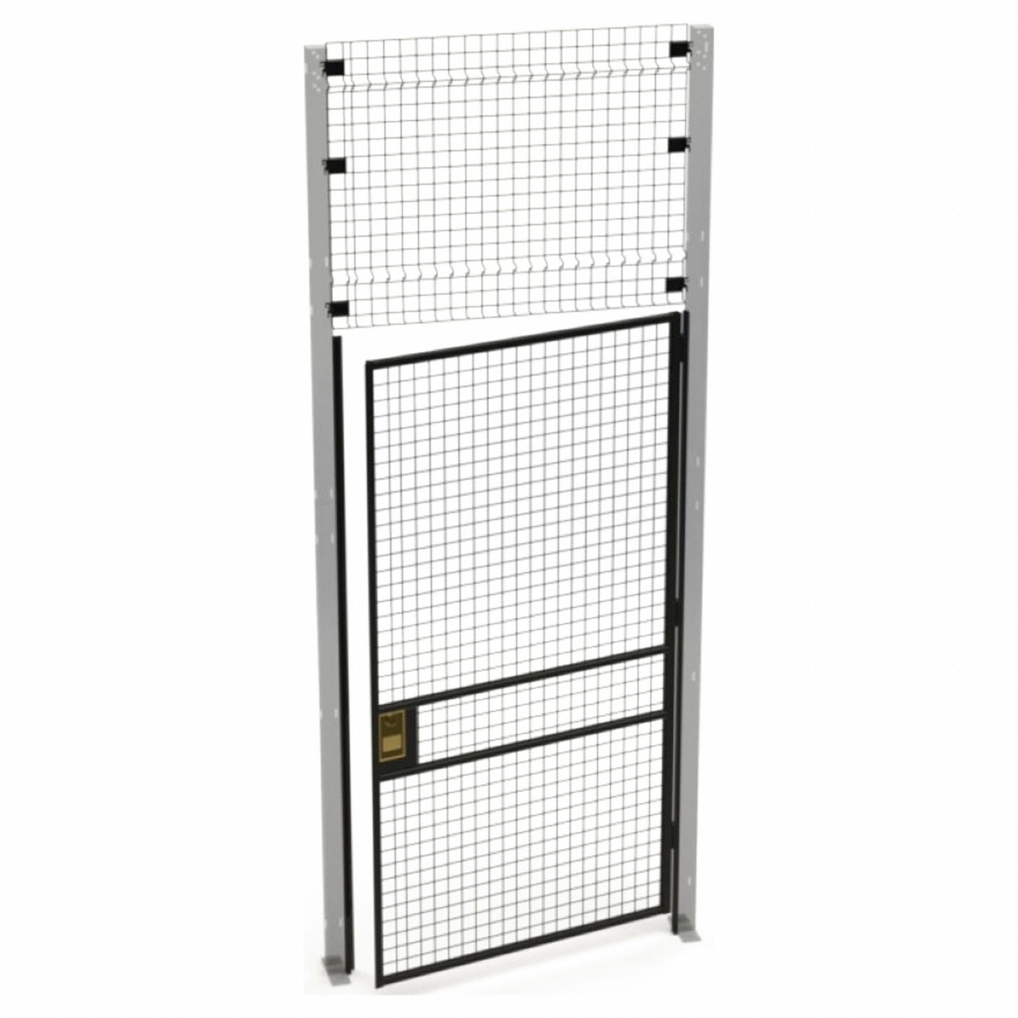 Swing Door: 10 ft H x 4 ft W x 1 3/4 in D, Black, Powder-Coated