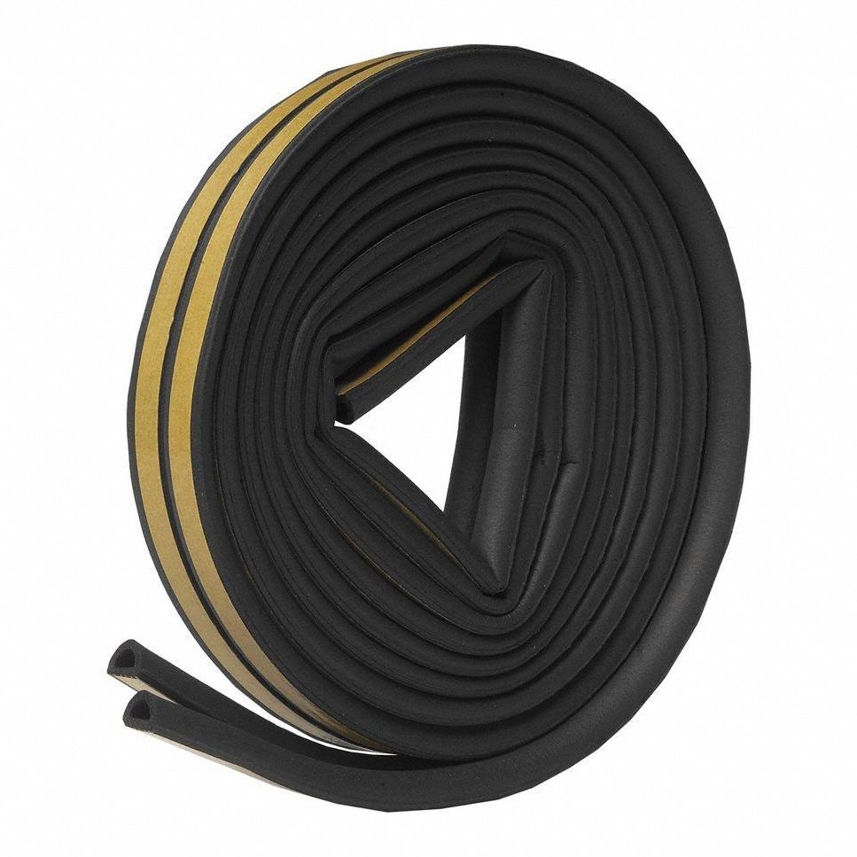 FROST KING, 10 ft Lg, 9/16 in Wd, Door Weatherstripping 809UU0V27BK