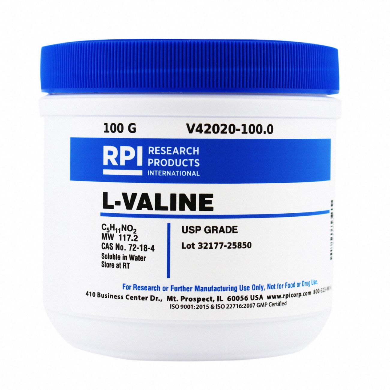 L-Valine,  USP Grade, 100g