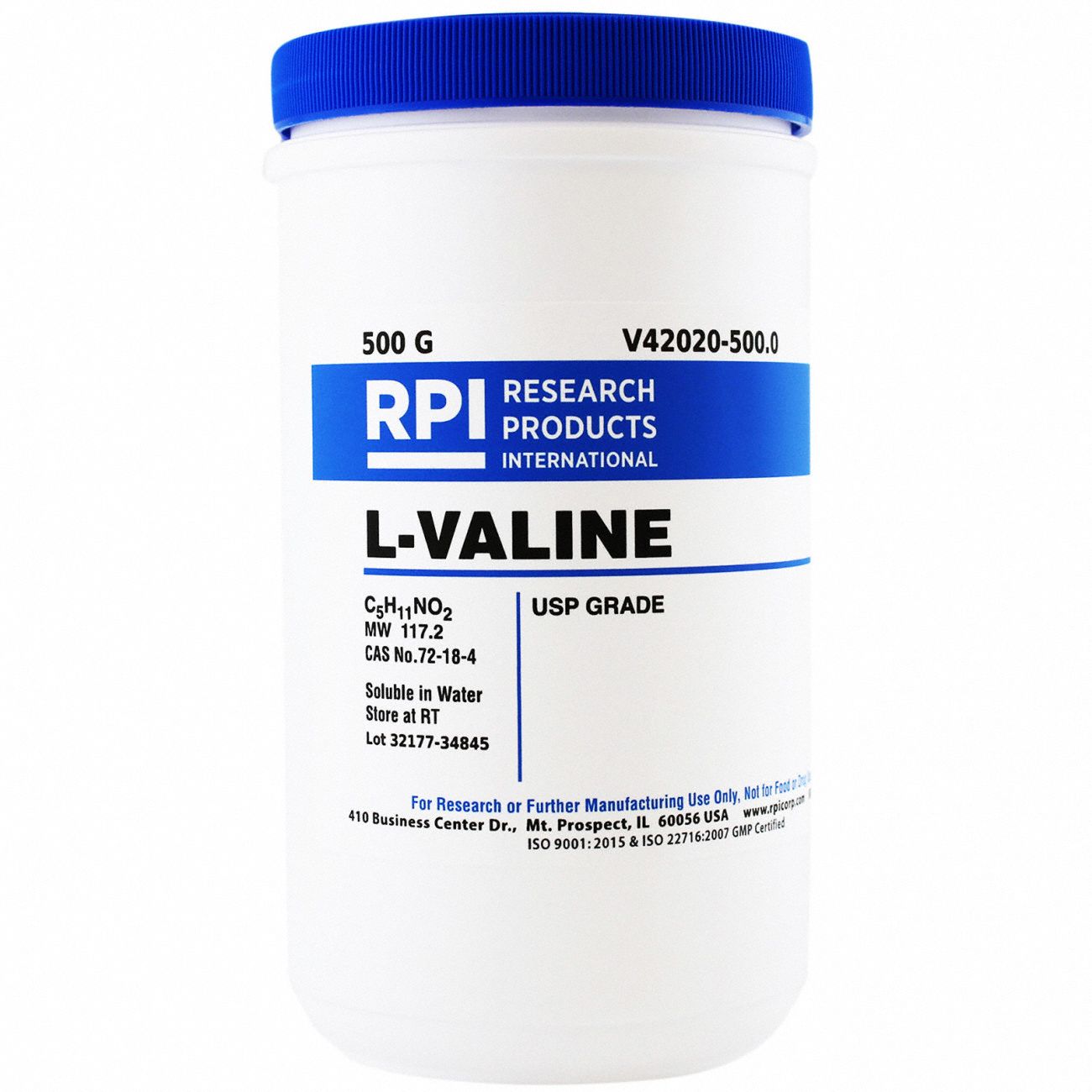 L-Valine,  USP Grade, 500g