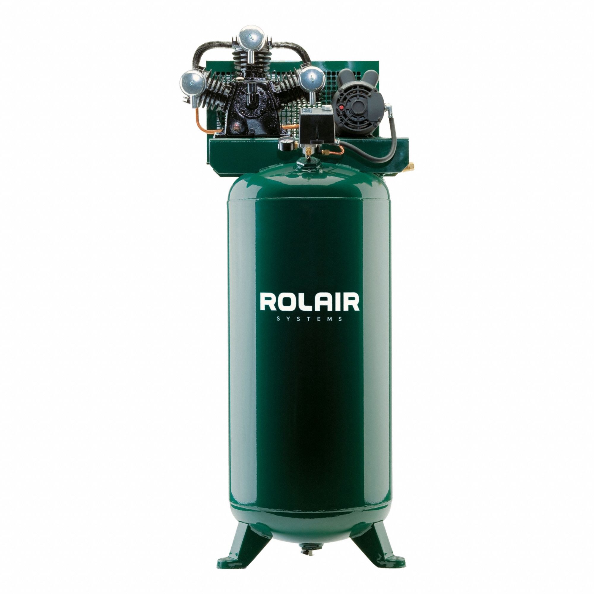 Electric Air Compressor: 5 hp, 1 Stage, Vertical, 60 gal, 16 cfm, 175 psi, 230V, Base Model