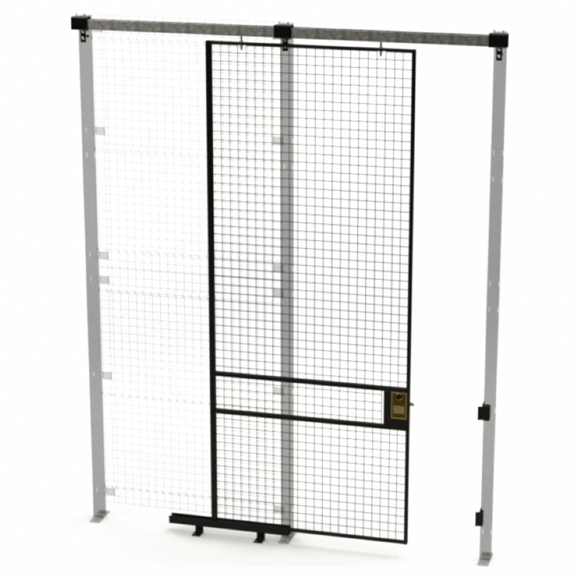 HUSKY RACK & WIRE, 10 ft H x 4 ft W x 1 3/4 in D, Black, Slide Door ...