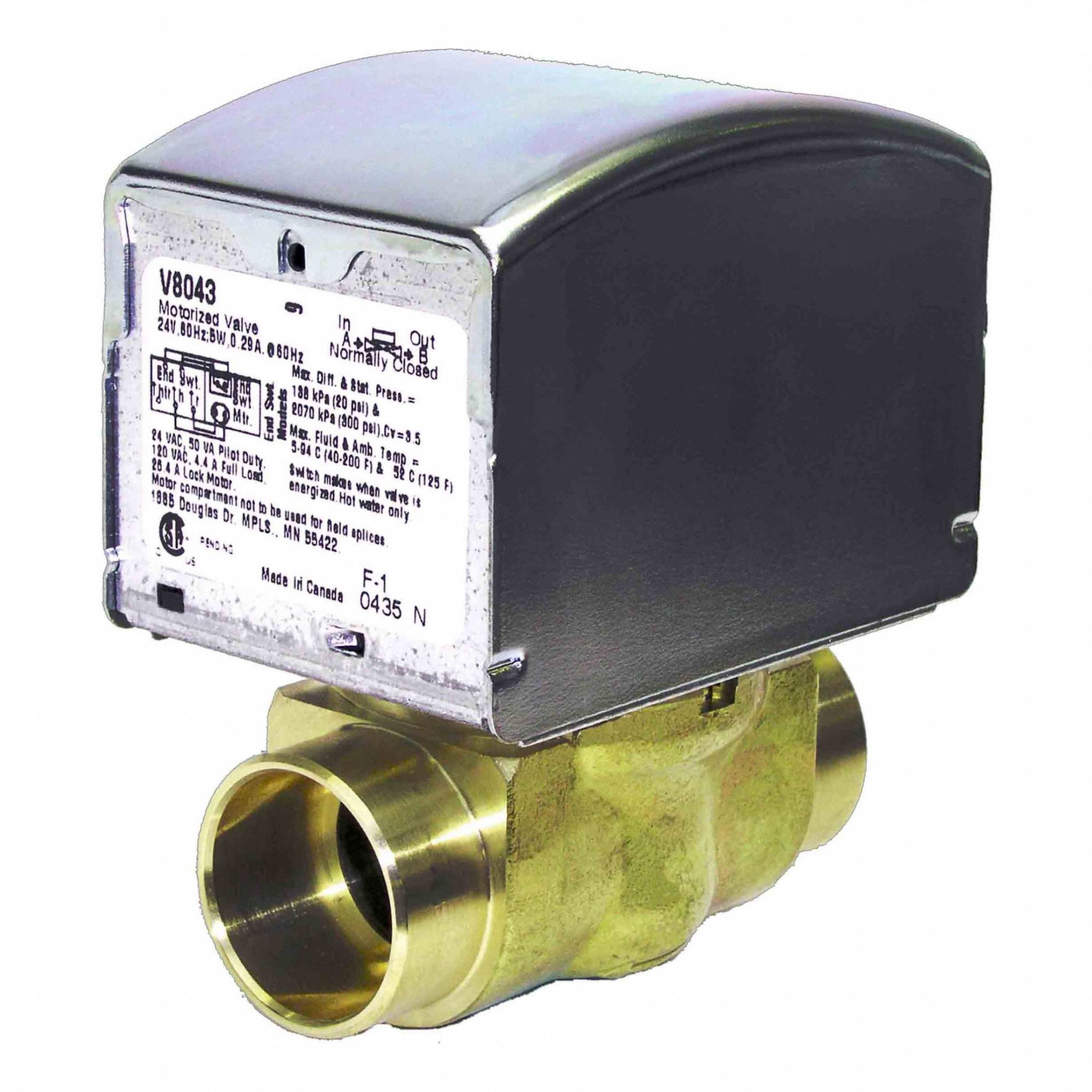 Motorized Zone Valve NC Brass 1 in Sweat