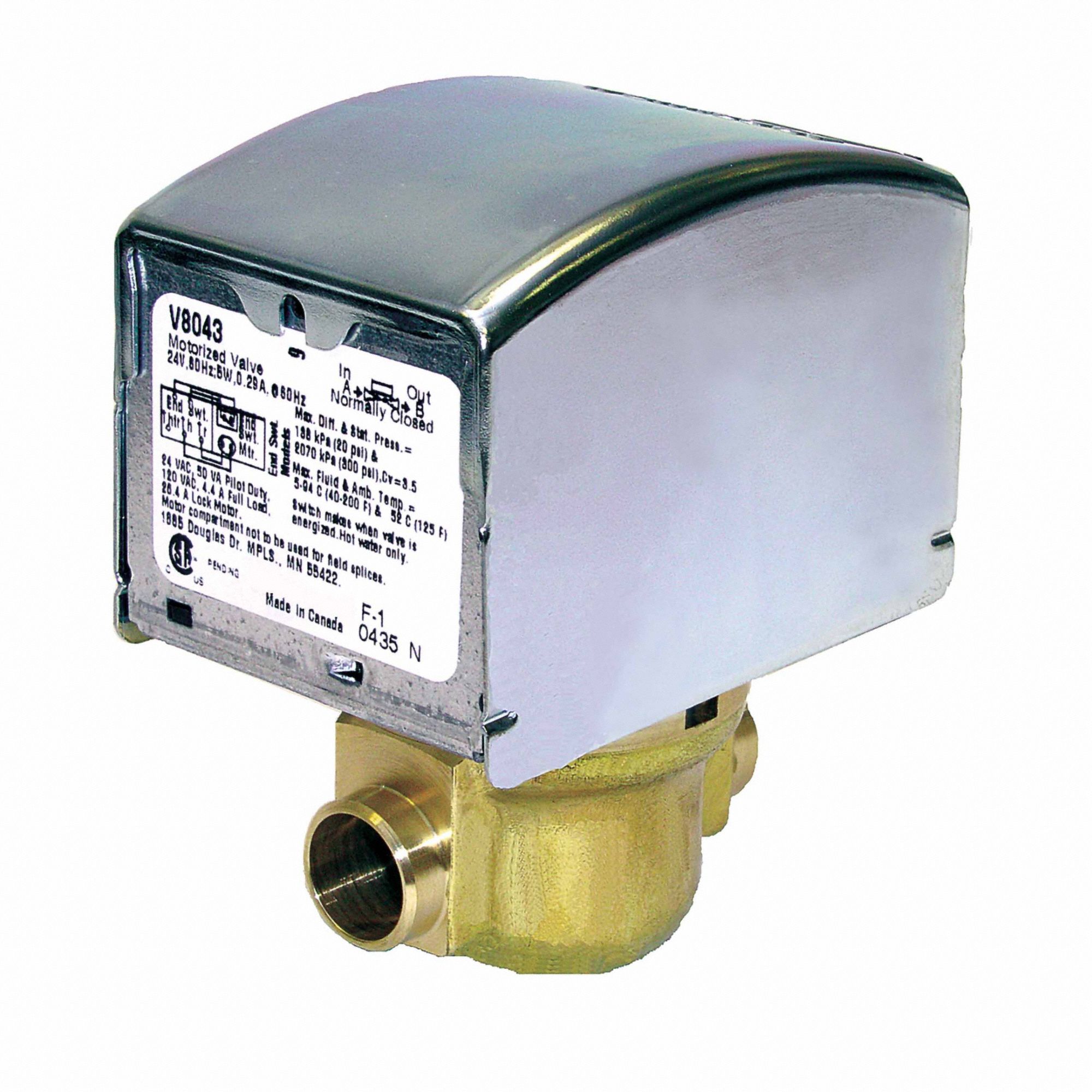 Motorized Zone Valve NC Brass 1/2inSweat